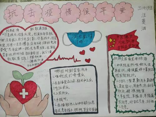 防控疫情 万众一心 手抄报活动望亭镇北刘口小学