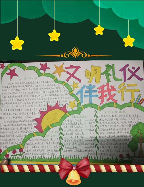 梅里斯区第一中学文明礼仪手抄报评比活动践行文明礼仪从我做起