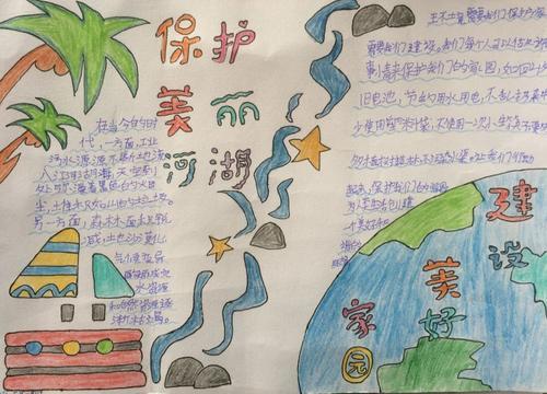 翰林小学《保护美丽河湖建设美丽家园》手抄报展