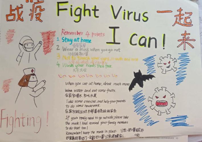 fight virus i can --定陶区第二实验中学抗疫情英语手抄报活动