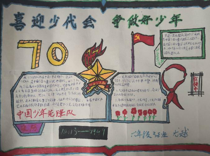 喜迎少代会争做新时代好少年龙园小学六年级三班手抄报展示