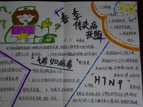 学生并通过手抄报的形式宣传病毒的防控知识进一步加深学生的防范