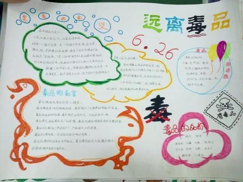 禁毒手抄报图片大全一失足成千古恨8张a4a38k中小学生珍爱生命拒绝