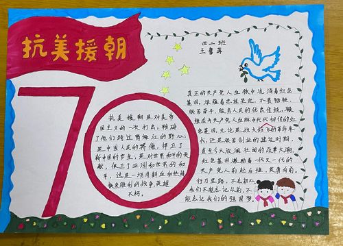 纪念抗美援朝70周年优秀手抄报作品