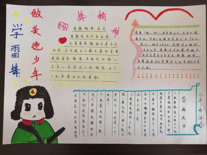 《学雷锋 做美德少年》手抄报