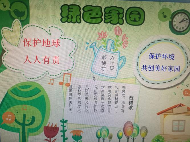 河津市小梁乡小梁小学开展保护环境共建美好家园电子手抄报及环保