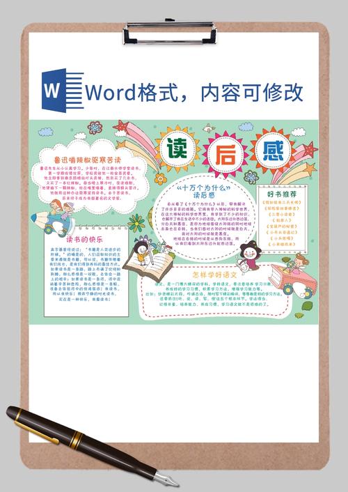 读书读后感手抄报word模板