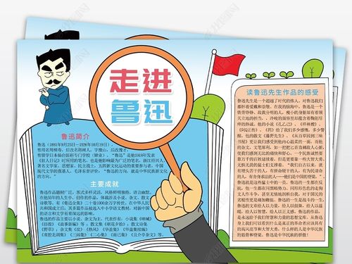 鲁迅小报走进鲁迅中国名人历史文学手抄报