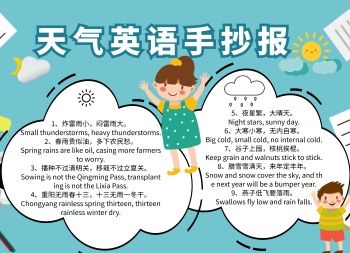 城市天气的英语手抄报英语天气手抄报图片关于天气的英语手抄报图片