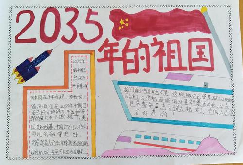 初二3班 展望2035手抄报作品展