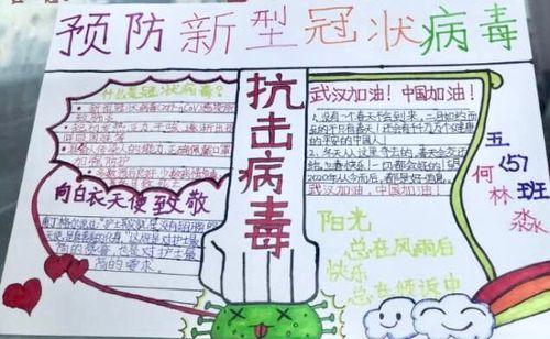 开学第一课抗击疫情手抄报100幅