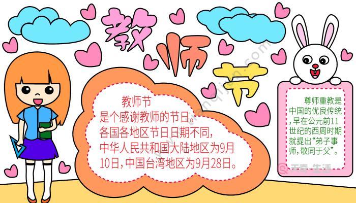 曲洲老师画第二款教师节手抄报教师节手抄报