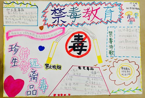 附属学校阳江市青少年禁毒主题小手牵大手共建无毒家园 手抄报