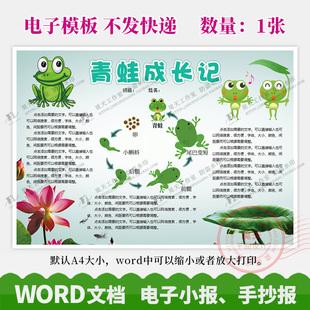 的精美时尚小报word版本可编辑-6篇青蛙成长记卡通小报手抄报word模板