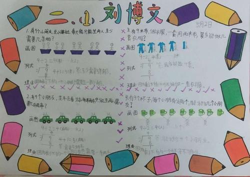 昌黎二小启智导学五一作业展评之低年级数学组 写美篇形式手抄报