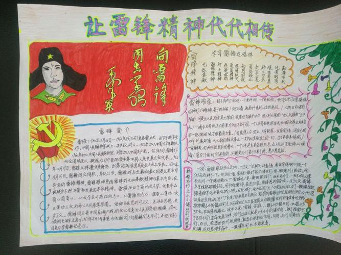 传承雷锋精神争做新时代好队员手抄报作品.