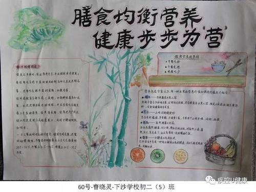 膳食均衡营养健康步步为营看中小学生手抄报大比拼