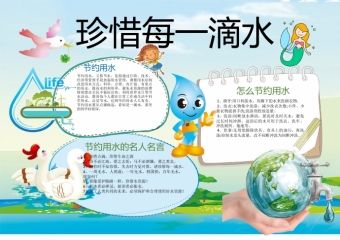 每滴水都应被善待手抄报 手抄报版面设计图