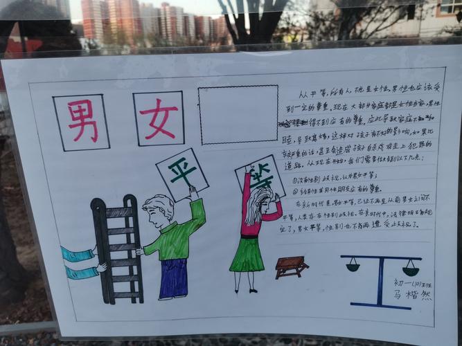 性别平等教育进中小学项目系列活动之延安市实验中学初一手抄报