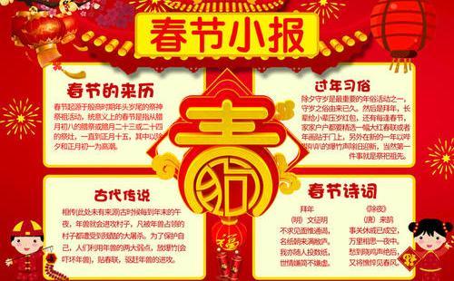 春节手抄报的句子缩写新年手抄报字