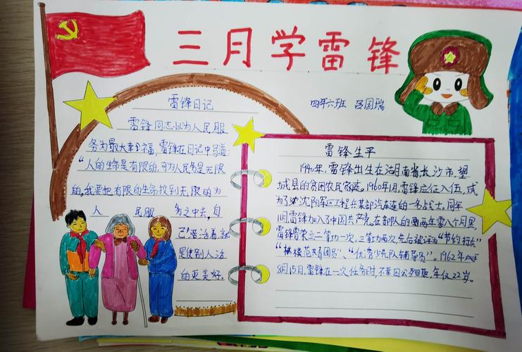 通辽市实验小学四年六班学习雷锋主题手抄报