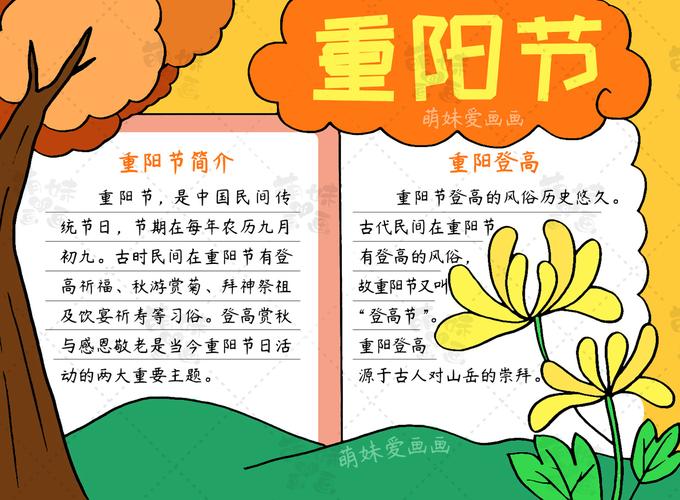 简单好看的重阳节手抄报模板含文字内容老师布置的作业不用愁