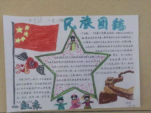 明德小学开展民族团结一家亲绘画手抄报展活动