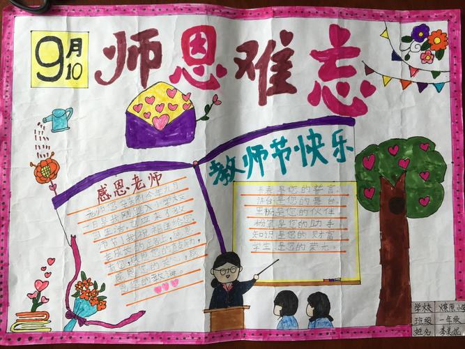 燎原小学举办庆祝教师节手抄报活动