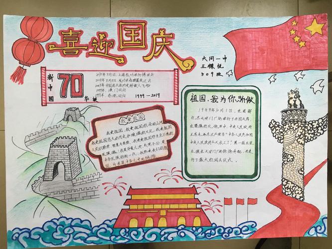 大同一中南校纪念建国70周年祖国我为你骄傲手抄报比赛