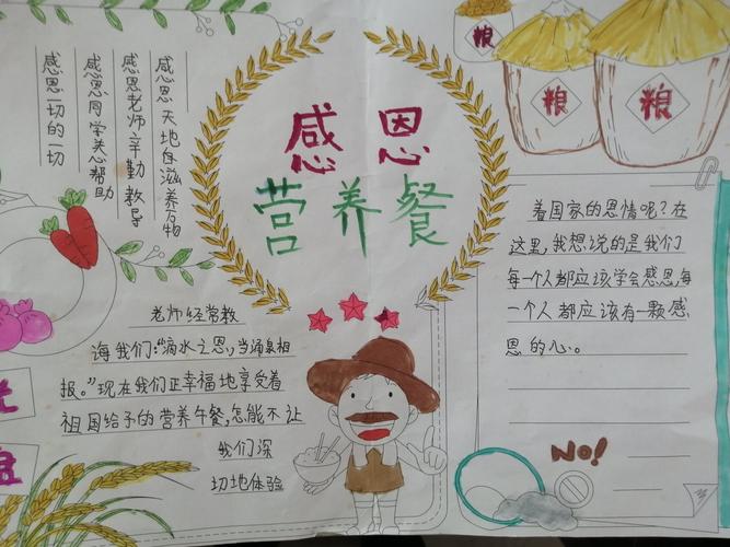 三主题手抄报   学生们以手抄报的形式来表达自己对营养餐的理解