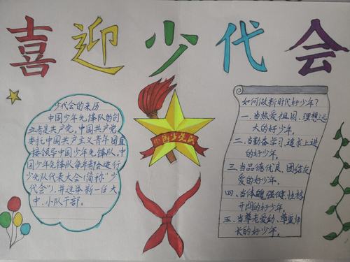 喜迎少代会争做新时代好少年龙园小学六年级三班手抄报展示