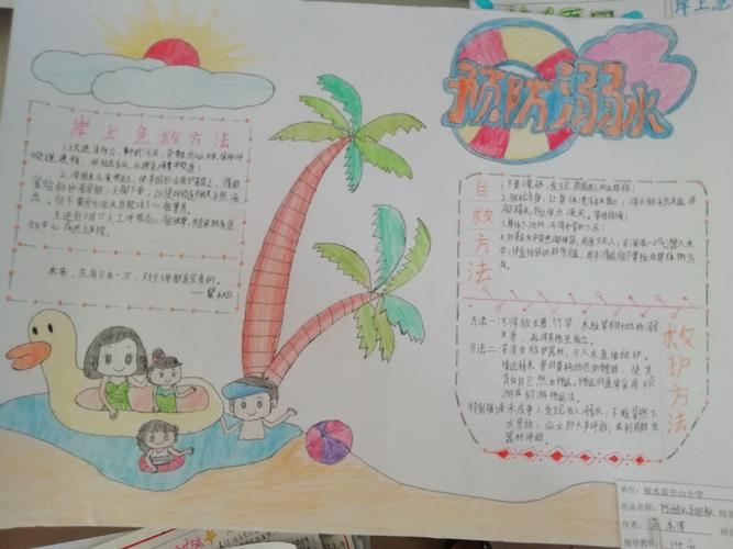 陵水县中山小学2019年防溺水手抄报作品