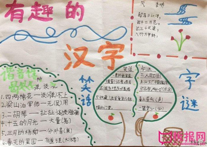 小学语文手抄报图片有趣的汉字