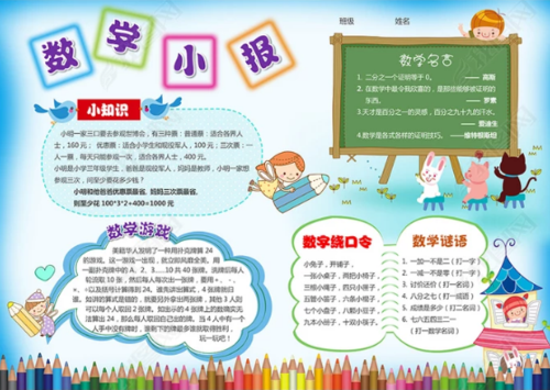 数学小报手抄报图片素材-数学绕口令