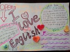 部分学生作业展     作品  英语手抄报《i love english》