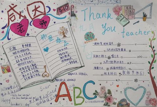 10感恩老师手抄报图片thank you teacher