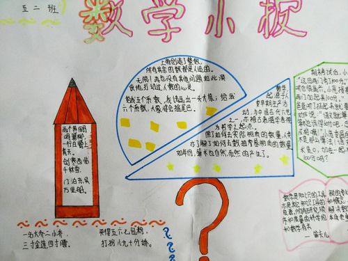 金凤路小学五年级寒假作业数学手抄报优秀作品欣赏