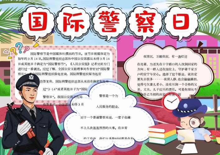 国际警察日小报手抄报word模版.docx 1页