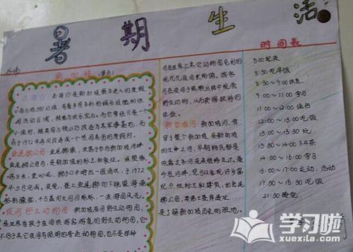 一年级快乐暑假手抄报内容小学生暑假手抄报精美图片