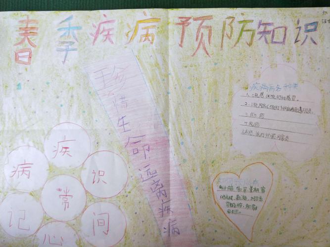 预防多一点疾病少一点青屏小学六一班春季疾病预防手抄报展示