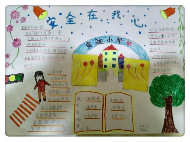 小学一年级安全与法治教育手抄报一年级安全手抄报