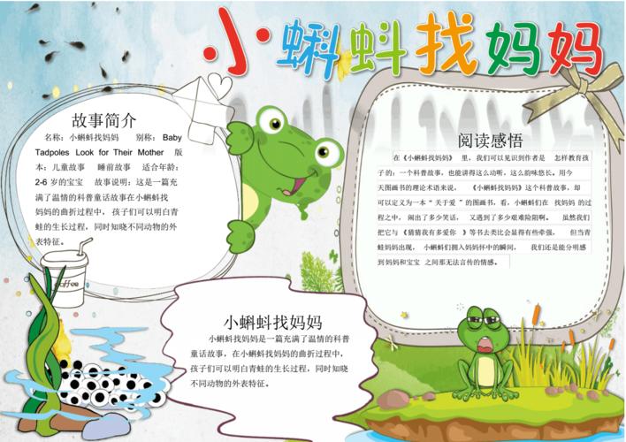 可编辑模板可爱卡通小蝌蚪找妈妈手抄报word模板.pdf 1页