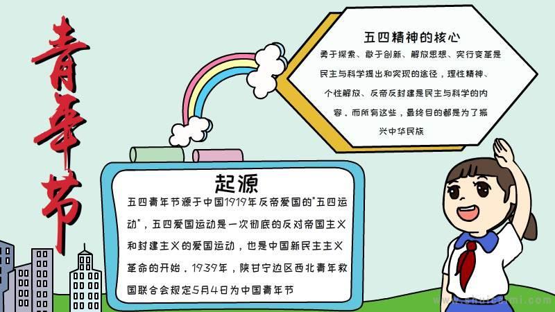 关于青年节的手抄报怎么画青年节手抄报简单好看