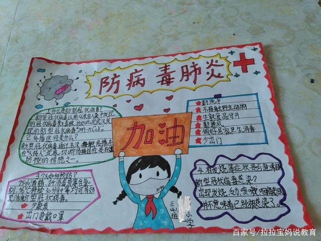 小学生如何绘制抗击疫情的手抄报图画