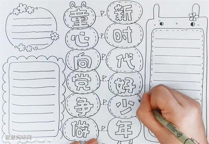 关于小学生童心向党的手抄报-图2关于小学生童心向党的手抄报-图1手