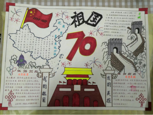 庆祝中华人民共和国成立70周年手抄报大赛作品展示