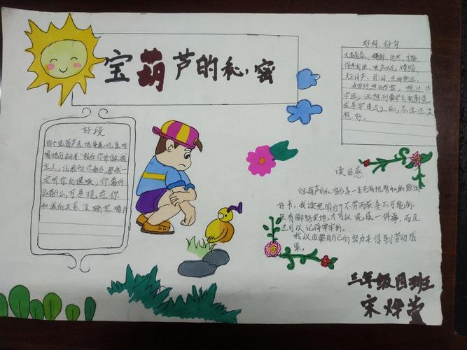 兴学街小学2017级4班《宝葫芦的秘密》手抄报展示