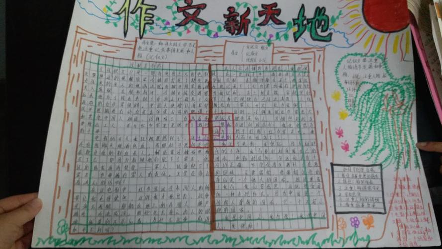 七八年级同学的作文手抄报一