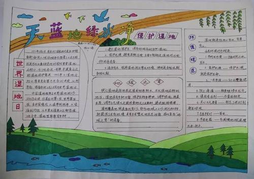 世界湿地日手抄报竞赛获奖者你们的奖品在这儿保护国家湿地公园手抄报