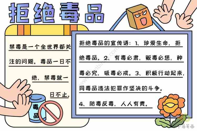 最新拒绝毒品手抄报内容禁毒手抄报简笔画